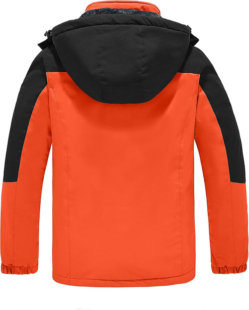 Men'S Softshell Waterproof Polar Fleece Breathable Climbing Ski Coat | Drawcord Adjustable Storm Hood & Detachable Hood for Lightweight Daily Wear